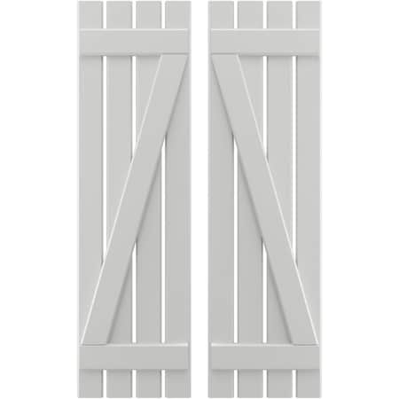 Americraft 4-Board (2 Batten) Wood Spaced Board-n-Batten Shutters W/ Z-Bar, ARW102SB415X40STH